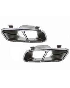 Mercedes Benz CLA250 CLA-Class W117 2014-2019 Quad Exhaust Tips CLA45 AMG Style Silver