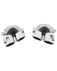 Mercedes Benz A220 A250 A-Class W177 V177 2019-2022 Quad Exhaust Tips A45 AMG Style Silver