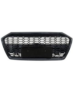 Audi A6 S6 C8 2019-2025 RS6 Style Front Grille Honeycomb w/Black Trim w/o ACC Hole