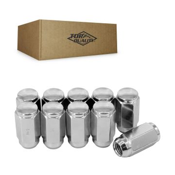Chrome Wheel Lug Nut Duplex Acorn 22 HEX M14X2.00 (10 Pack) For Ford F-150 F-350 Super Duty Lincoln