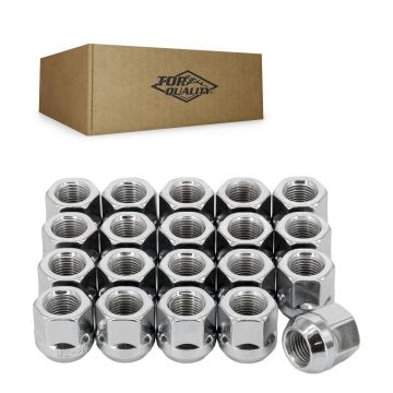 Chrome OpenEnd Wheel Lug Nut Bulge Acorn 19 HEX 1/2"X20 (20 Pack) For Ford Ranger Explorer Edge MKX
