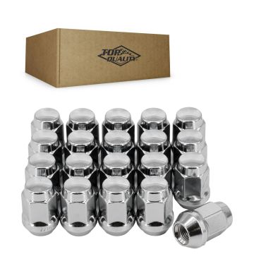 Chrome Wheel Lug Nut Bulge Acorn 19 HEX 7/16"X20 (20 Pack) For Chevrolet Camaro GMC Pontiac K10 88