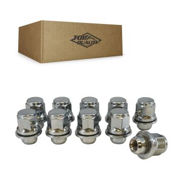 Chrome Wheel Lug Nut Mag with Washer 21 HEX M12X1.5 (10 Pack) For Toyota Corolla RAV4 Lexus Camry C
