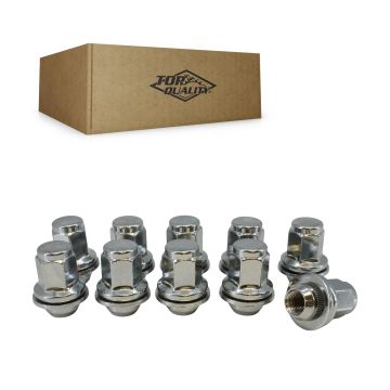 Chrome Wheel Lug Nut Duplex Mag with Washer 22 HEX M14X1.5 (10 Pack) For Toyota Tundra Sequoia Lexus