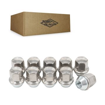 Stainless Wheel Lug Nut Duplex Bulge Acorn 7/8" HEX 9/16"X18 (10 Pack) For Dodge Ram 1500 Dakota