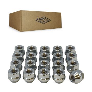 Chrome OpenEnd Wheel Lug Nut Bulge Acorn 21 HEX M12X1.5 (20 Pack)