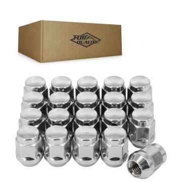 Chrome Length Bulge Acorn 21 HEX M14X2.00 (20 Pack) For Ford F-150 F-350 Super Duty Expedition Mark