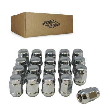 Chrome Wheel Lug Nut Bulge Acorn 21 HEX M12X1.5 (20 Pack)