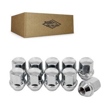 Chrome Wheel Lug Nut Bulge Acorn 22 HEX M14X1.5 (10 Pack) For Chevrolet Buick Cadillac Malibu Impala