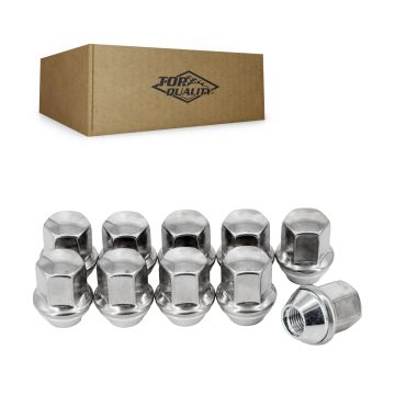 Stainless Wheel Lug Nut Duplex Bulge Acorn 22 HEX M14X1.5 (10 Pack) For Ram 1500 Jeep Classic Grand