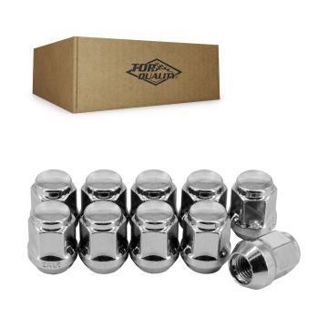 Chrome Wheel Lug Nut Bulge Acorn 19 HEX M12X1.5 (10 Pack) For Dodge Grand Caravan Chrysler Journey &