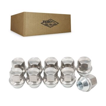 Chrome Wheel Lug Nut Duplex Bulge Acorn 22 HEX M14X1.5 (10 Pack) For Dodge Charger Chrysler 300