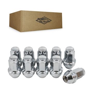 Chrome Wheel Lug Nut Bulge Acorn 21 HEX M14X1.5X54L (10 Pack) For Ford F-150 Transit-250 Transit-150