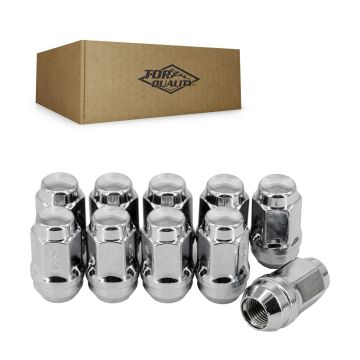 Chrome Wheel Lug Nut Bulge Acorn 3/4" HEX 1/2"X20 (10 Pack) For Ford Ranger Explorer Edge Lincoln II