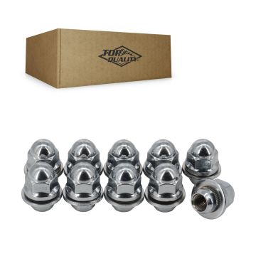 Chrome Wheel Lug Nut Mag with Flange 21 HEX M12X1.5 (10 Pack) For Toyota Corolla RAV4 Lexus Camry C