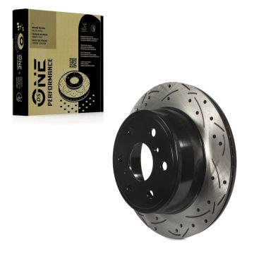 Rear Coated Drilled Slotted Disc Brake Rotor (1 Piece Only) DS1-580422 For Chevrolet GMC Sierra 1500