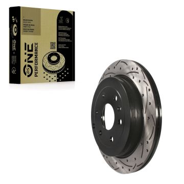Rear Coated Drilled Slotted Disc Brake Rotor (1 Piece Only) DS1-580569 For GMC Acadia Buick Enclave