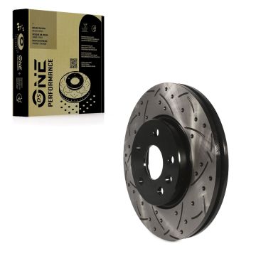 Front Coated Drilled Slotted Disc Brake Rotor (1 Piece Only) DS1-580770 For Chevrolet Cruze Sonic EV