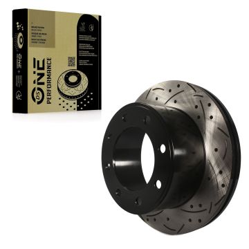 Rear Coated Drilled Slotted Disc Brake Rotor (1 Piece Only) DS1-680394 For Ford F-350 Super Duty