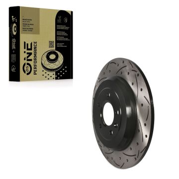 Rear Coated Drilled Slotted Disc Brake Rotor (1 Piece Only) DS1-680686 For Ford Explorer Edge Flex X