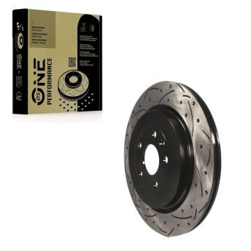 Rear Coated Drilled Slotted Disc Brake Rotor (1 Piece Only) DS1-680983 For Ford Explorer Flex Taurus