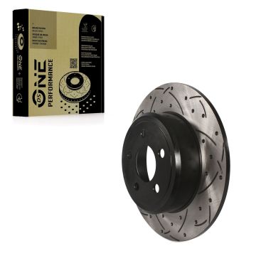 Rear Coated Drilled Slotted Disc Brake Rotor (1 Piece Only) DS1-780254 For Dodge Chrysler 300 Magnum