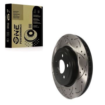 Front Coated Drilled Slotted Disc Brake Rotor (1 Piece Only) DS1-780256 For Dodge Chrysler 300