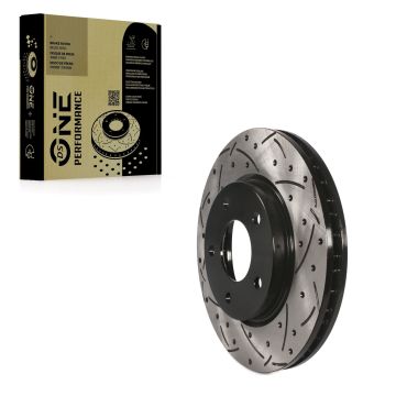 Front Coated Drilled Slotted Disc Brake Rotor (1 Piece Only) DS1-780458 For Mitsubishi Lancer Dodge