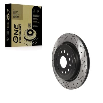 Rear Coated Drilled Slotted Disc Brake Rotor (1 Piece Only) DS1-782497 For Ram 1500