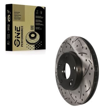 Front Coated Drilled Slotted Disc Brake Rotor (1 Piece Only) DS1-96711 For Honda Civic Accord Fit