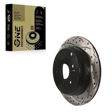 Rear Coated Drilled Slotted Disc Brake Rotor (1 Piece Only) DS1-980294 For Honda CR-V Acura RDX