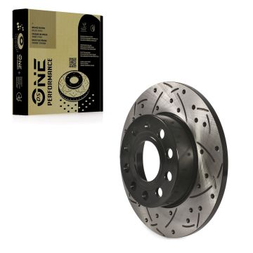 Rear Coated Drilled Slotted Disc Brake Rotor (1 Piece Only) DS1-980423 For Volkswagen Jetta Rabbit