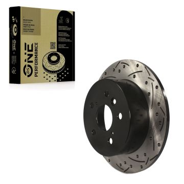 Rear Coated Drilled Slotted Disc Brake Rotor (1 Piece Only) DS1-980467 For Toyota Camry Lexus ES350