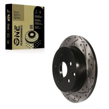 Rear Coated Drilled Slotted Disc Brake Rotor (1 Piece Only) DS1-980483 For Toyota RAV4 Lexus HS250h