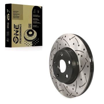 Front Coated Drilled Slotted Disc Brake Rotor (1 Piece Only) DS1-980629 For Toyota Corolla Matrix xD
