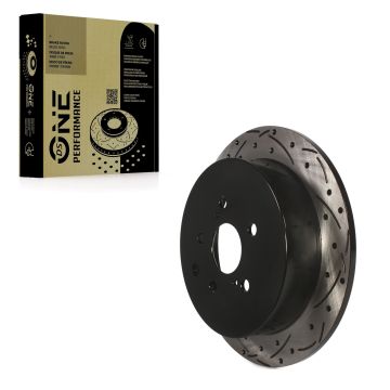 Rear Coated Drilled Slotted Disc Brake Rotor (1 Piece Only) DS1-980757 For Toyota Sienna Highlander