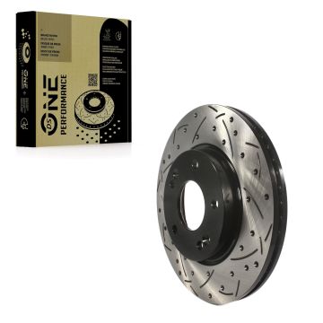 Front Coated Drilled Slotted Disc Brake Rotor (1 Piece Only) DS1-980897 For Hyundai Elantra Kia Kona
