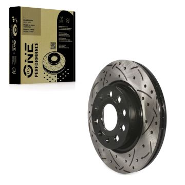 Front Coated Drilled Slotted Disc Brake Rotor (1 Piece Only) DS1-980929 For Volkswagen Jetta GTI A3