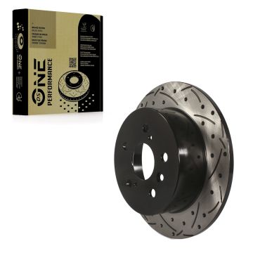 Rear Coated Drilled Slotted Disc Brake Rotor (1 Piece Only) DS1-980972 For Toyota Camry Lexus ES350