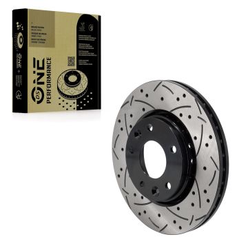 Front Coated Drilled Slotted Disc Brake Rotor (1 Piece Only) DS1-981196 For Nissan Sentra Kicks