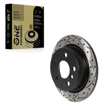 Rear Coated Drilled Slotted Disc Brake Rotor (1 Piece Only) DS1-981943 For Mini Cooper
