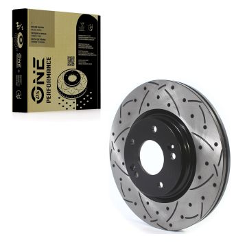 Front Coated Drilled Slotted Disc Brake Rotor (1 Piece Only) DS1-981958 For Hyundai Kia Elantra Kona