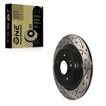 Rear Coated Drilled Slotted Disc Brake Rotor (1 Piece Only) DS1-982054 For Honda CR-V Acura TLX