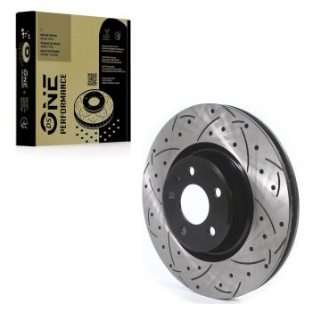 Front Coated Drilled Slotted Disc Brake Rotor (1 Piece Only) DS1-982115 For Audi Q5 A4 Quattro A5 A6