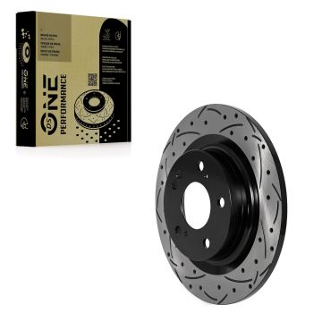 Rear Coated Drilled Slotted Disc Brake Rotor (1 Piece Only) DS1-982357 For Honda Civic Acura Integra