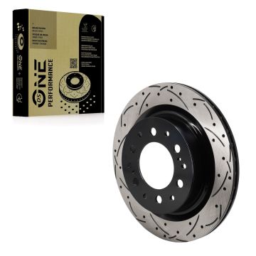 Rear Coated Drilled Slotted Disc Brake Rotor (1 Piece Only) DS1-982853 For Toyota Tundra Sequoia