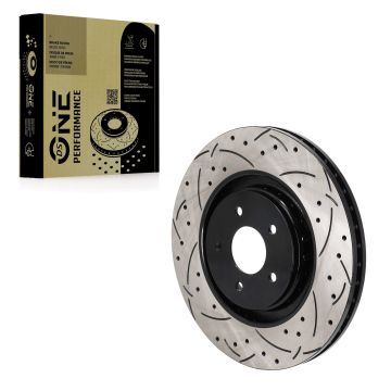 Front Coated Drilled Slotted Disc Brake Rotor (1 Piece Only) DS1-DS8468 For Mitsubishi Outlander