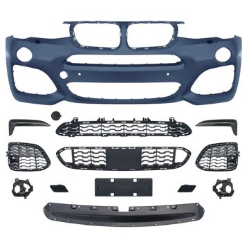 BMW X3 F25 2014-2017 X4 F26 2015-2018 Front Bumper Conversion Body Kit to M Sport Tech Style Look
