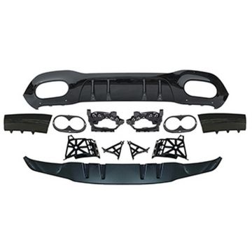 Mercedes Benz A-Class Sedan W177 2019-2022 Rear Diffuser A45 AMG Style Black