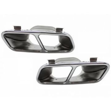 Mercedes Benz CLA250 CLA-Class W117 2014-2019 Quad Exhaust Tips CLA45 AMG Style Silver